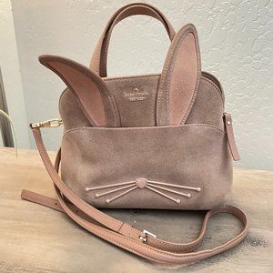 KATE SPADE Desert Muse Rabbit Lottie Suede Satchel Crossbody Bag